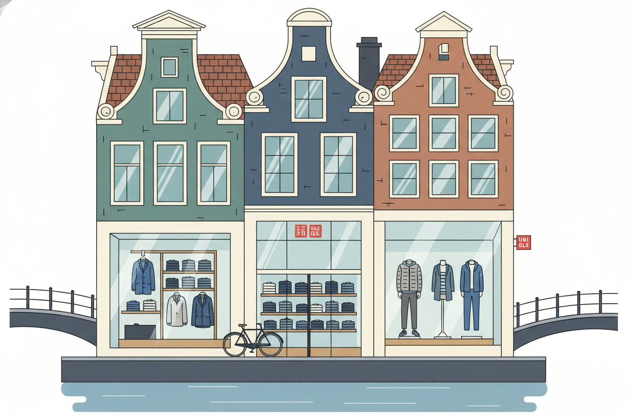 Uniqlo shop amsterdam: japanse eenvoud en functionaliteit
