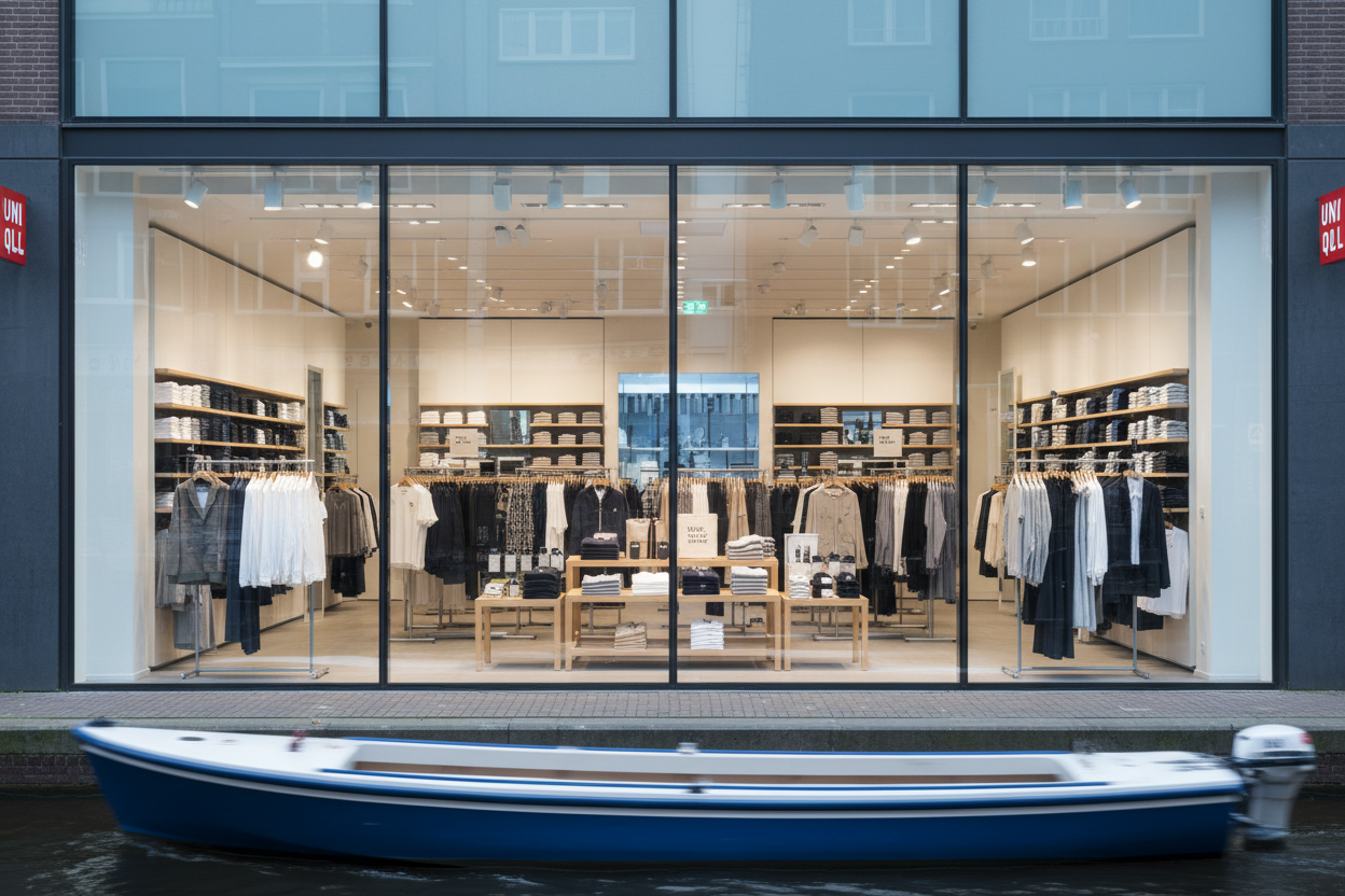 Uniqlo shop amsterdam: japanse eenvoud en functionaliteit